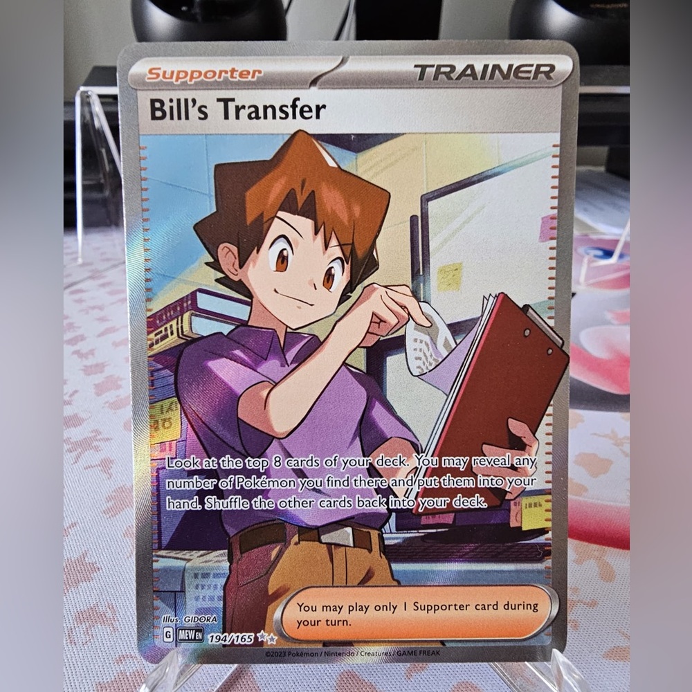Pokémon 151 Bill's Transfer Full Art Trainer Card 194/165 Mint